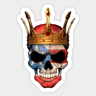 Puerto Rican Flag Skull with Crown Sticker